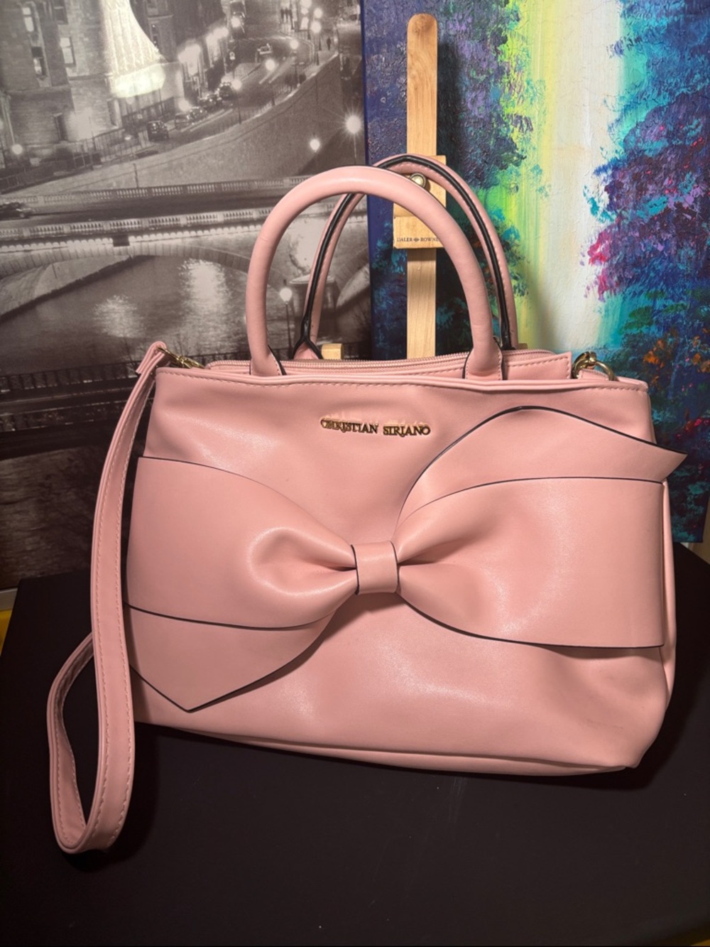 Christian Siriano Blush Pink Bow Satchel with Top Handles